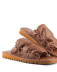 Fête Tan Ruched Slide