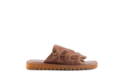 Fête Tan Ruched Slide