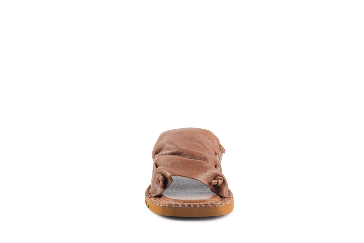 Fête Tan Ruched Slide