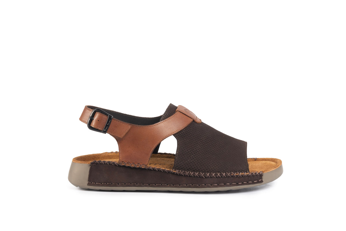 Riviera: Café Textured-Polished Sandal