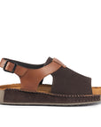 Riviera: Café Textured-Polished Sandal