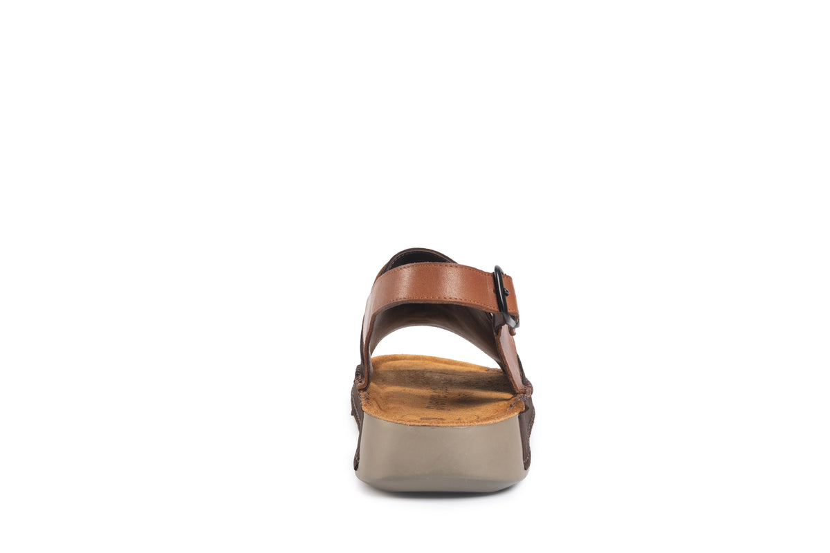 Riviera: Café Textured-Polished Sandal