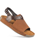 Riviera: Camel Textured-Polished Sandal