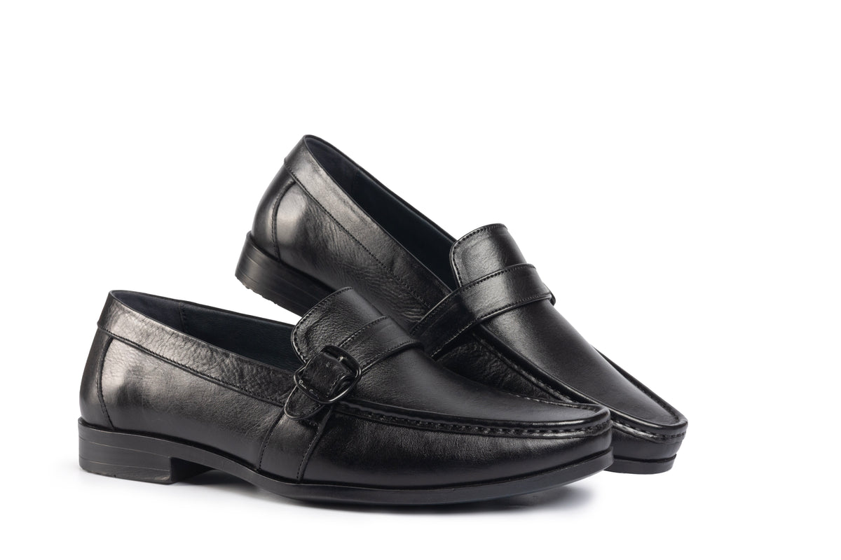 Trento Black Buckle Loafer