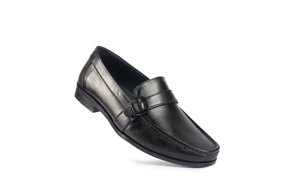 Trento Black Buckle Loafer