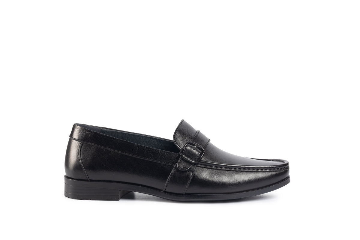 Trento Black Buckle Loafer