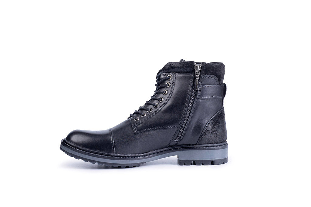Alpine: Black Cap Toe Boot