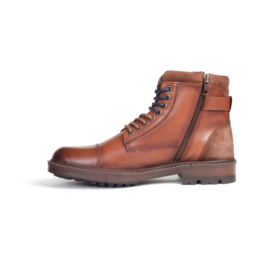 Alpine:Cognac Cap Toe Boot