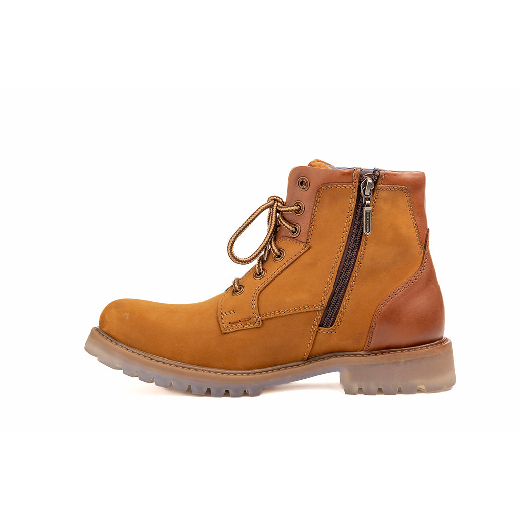 Andes: Camel Suede Laceup Boots