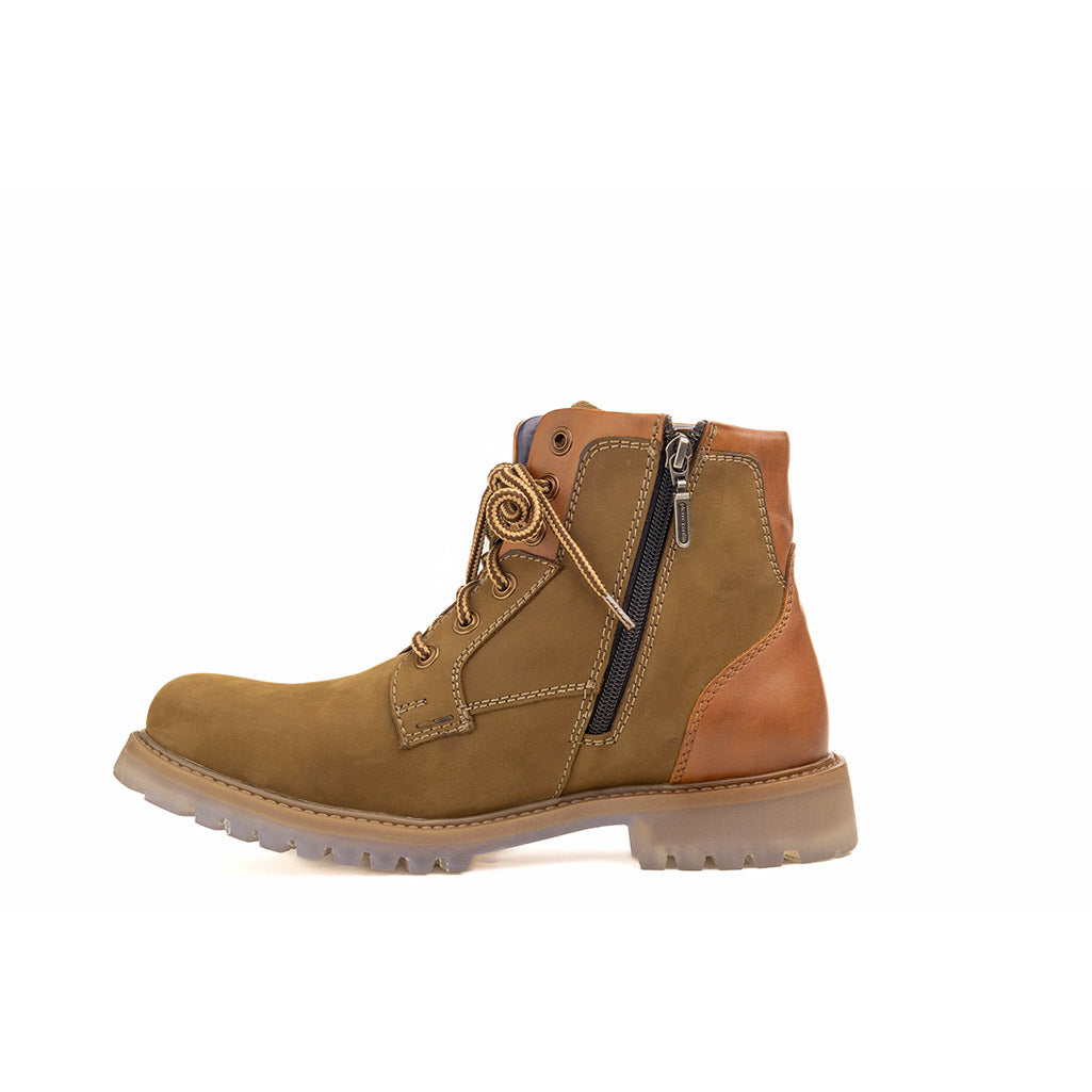 Andes: Olive Suede laceup boots