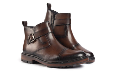 Eiger: Mid Brown Buckle Boot