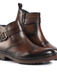 Eiger: Mid Brown Buckle Boot