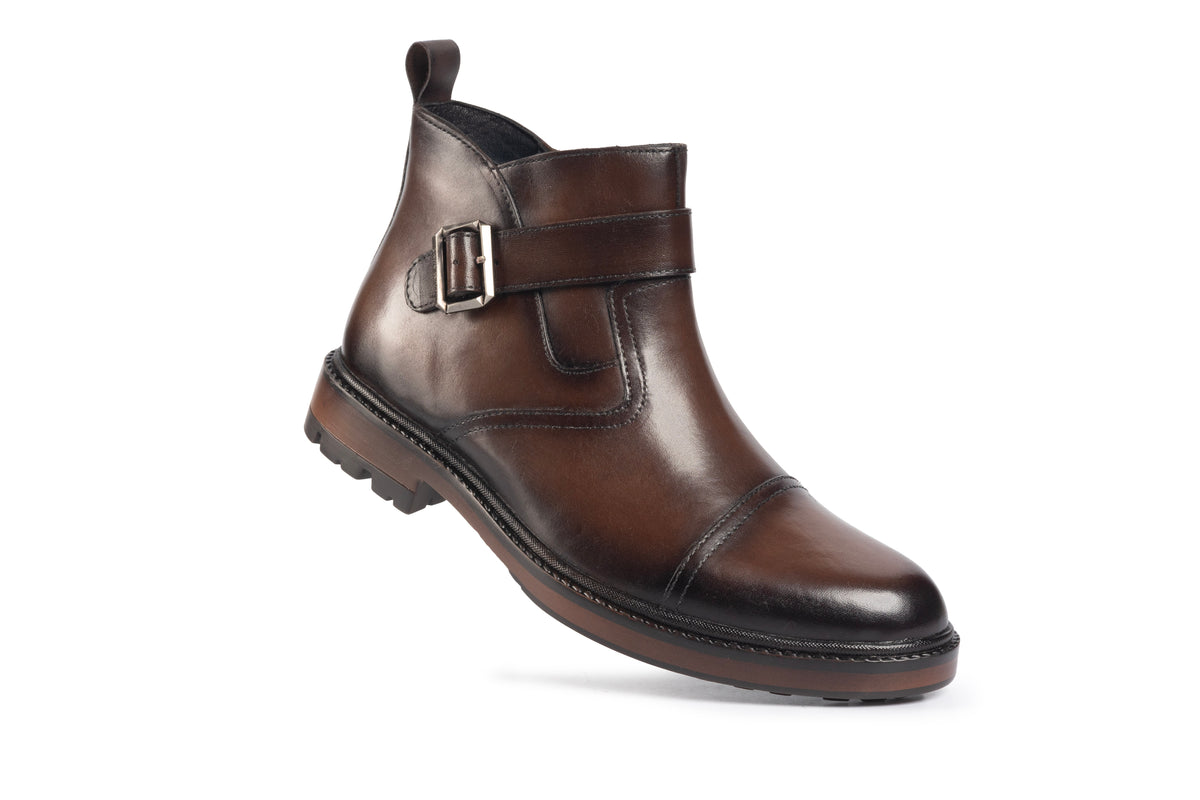 Eiger: Mid Brown Buckle Boot