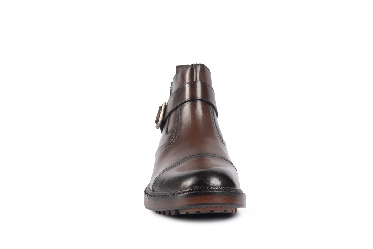 Eiger: Mid Brown Buckle Boot