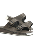 Soul Cloud: Grey Woven Dual-strap Sandal