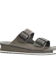 Soul Cloud: Grey Woven Dual-strap Sandal
