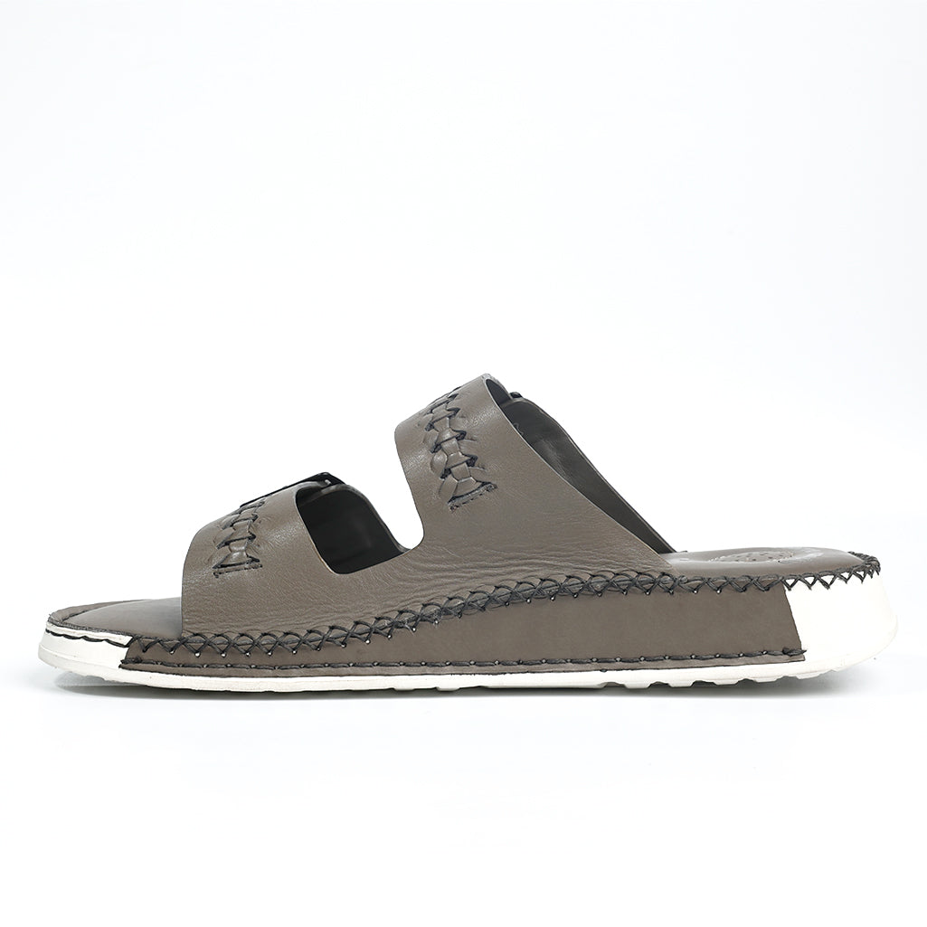 Soul Cloud: Grey Woven Dual-strap Sandal