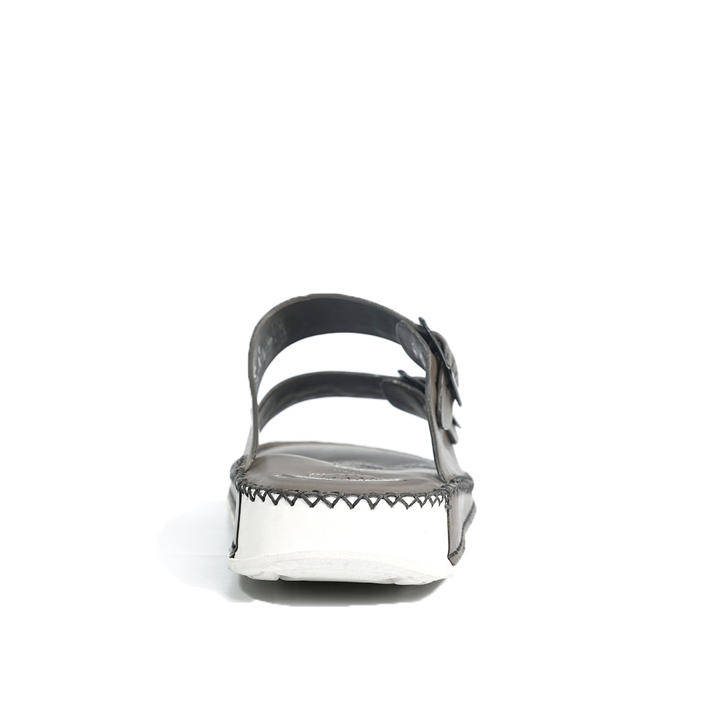 Soul Cloud: Grey Woven Dual-strap Sandal