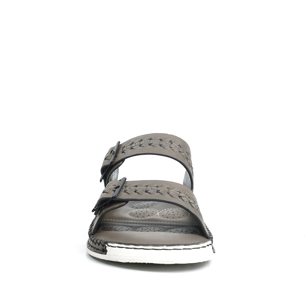Soul Cloud: Grey Woven Dual-strap Sandal