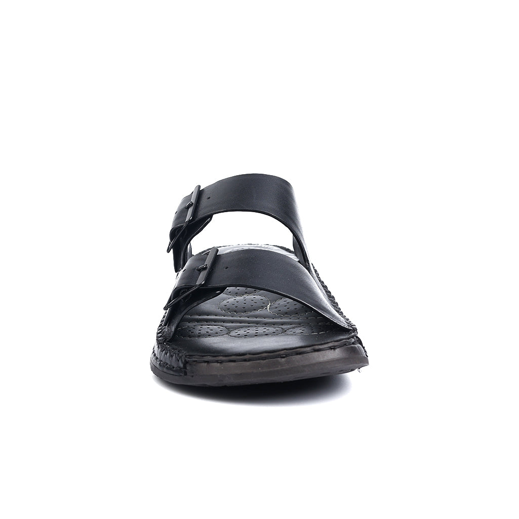 Soul Cloud: Black Adjustable Dual-strap Sandal