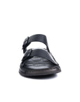 Soul Cloud: Black Adjustable Dual-strap Sandal
