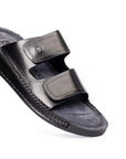 Riviera: Black Polished Strapless Sandal