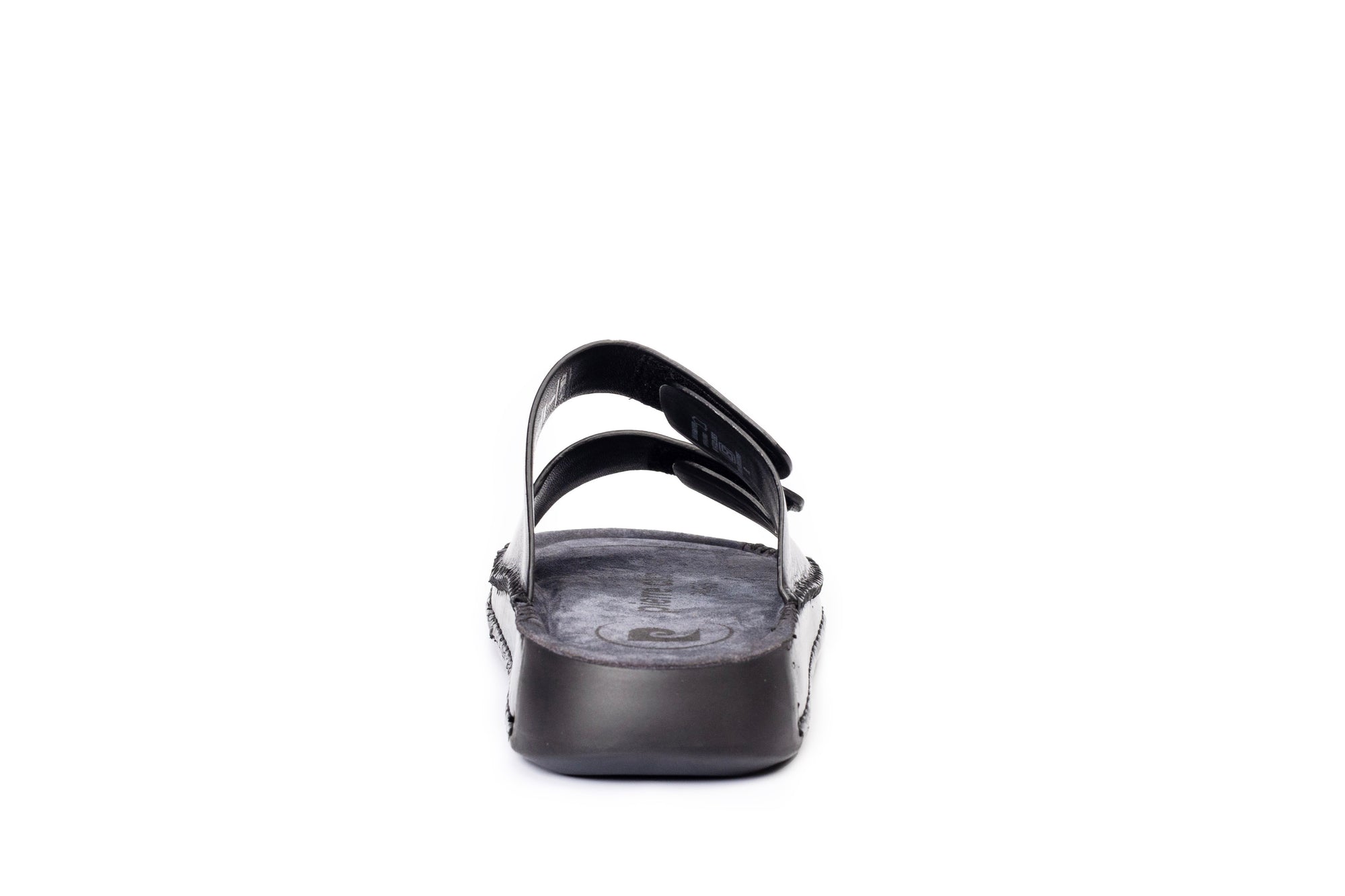 Riviera: Black Polished Strapless Sandal