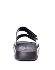 Riviera: Black Polished Strapless Sandal