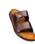 Riviera: Mid-brown Polished Strapless Sandal