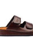 Riviera: Mid-brown Polished Strapless Sandal