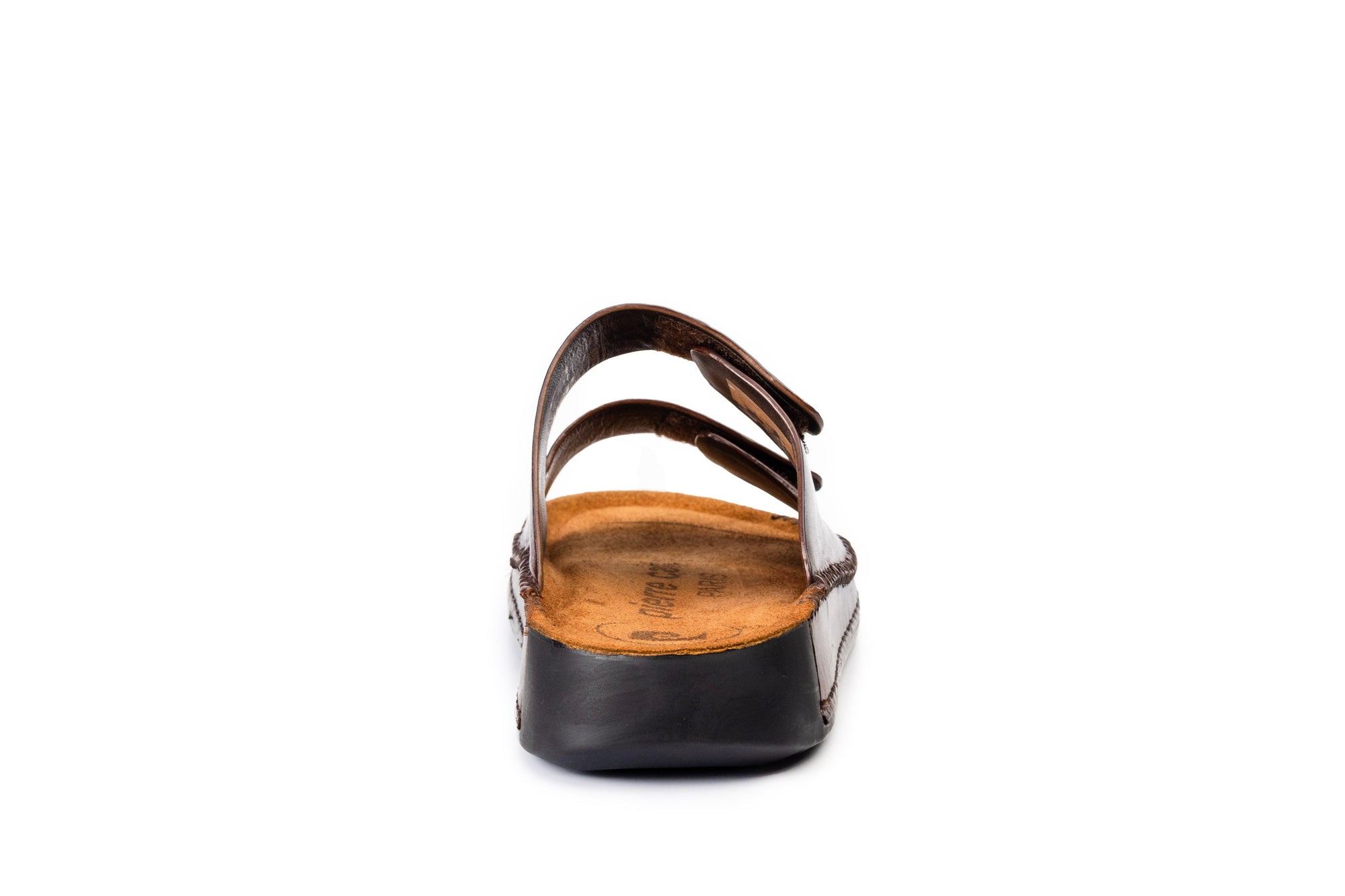 Riviera: Mid-brown Polished Strapless Sandal