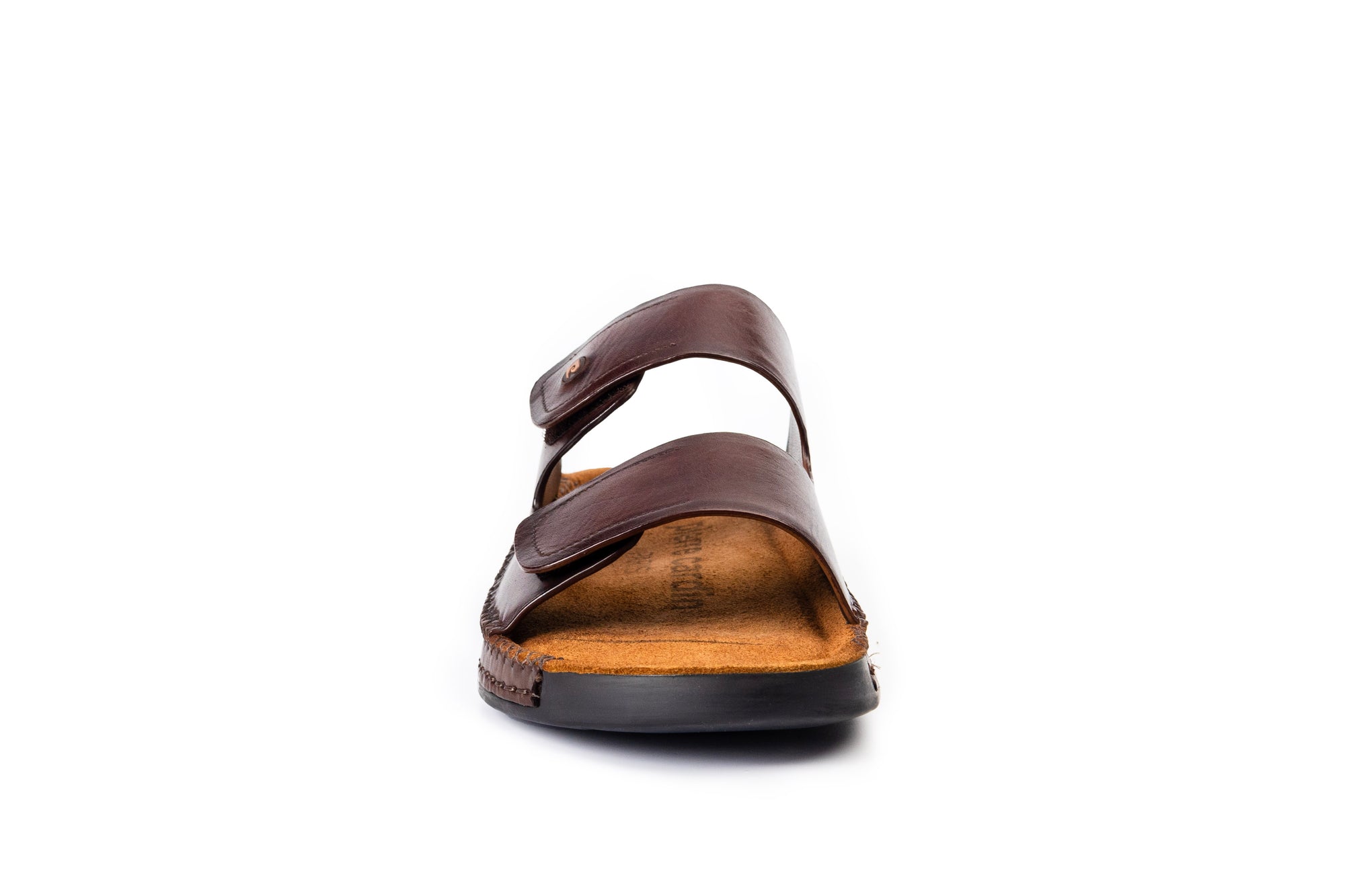 Riviera: Mid-brown Polished Strapless Sandal