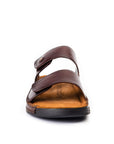 Riviera: Mid-brown Polished Strapless Sandal