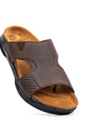 Embrace: Brown Stonewashed Elastic Slide