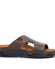 Embrace: Brown Stonewashed Elastic Slide