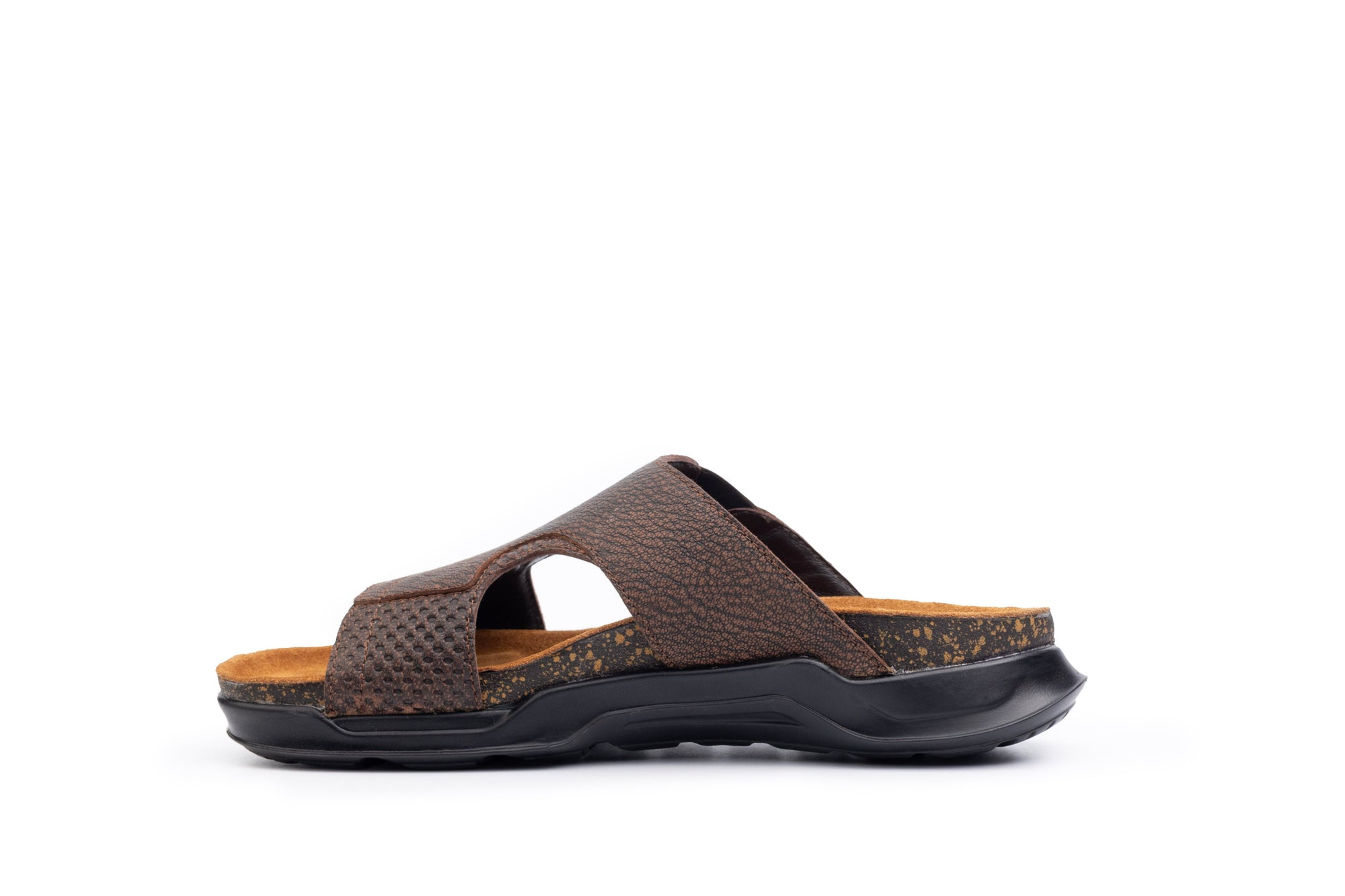 Embrace: Brown Stonewashed Elastic Slide
