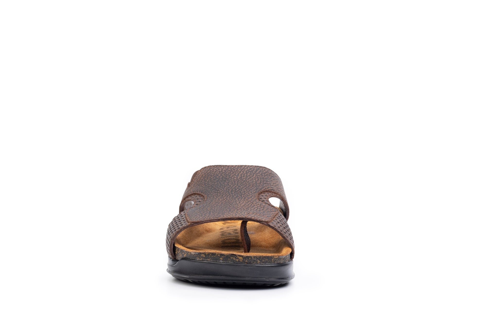 Embrace: Brown Stonewashed Elastic Slide
