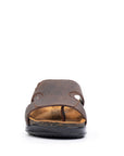 Embrace: Brown Stonewashed Elastic Slide