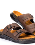 Embrace: Brown Stonewashed Adjustable Slides