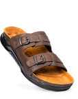 Embrace: Brown Stonewashed Adjustable Slides