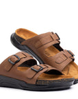 Embrace: Tan Stonewashed Adjustable Slides
