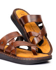 Hudson: Cross-Strap Brown Sandal