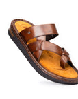 Hudson: Cross-Strap Brown Sandal