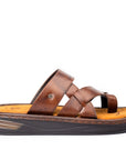 Hudson: Cross-Strap Brown Sandal