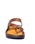 Hudson: Cross-Strap Brown Sandal