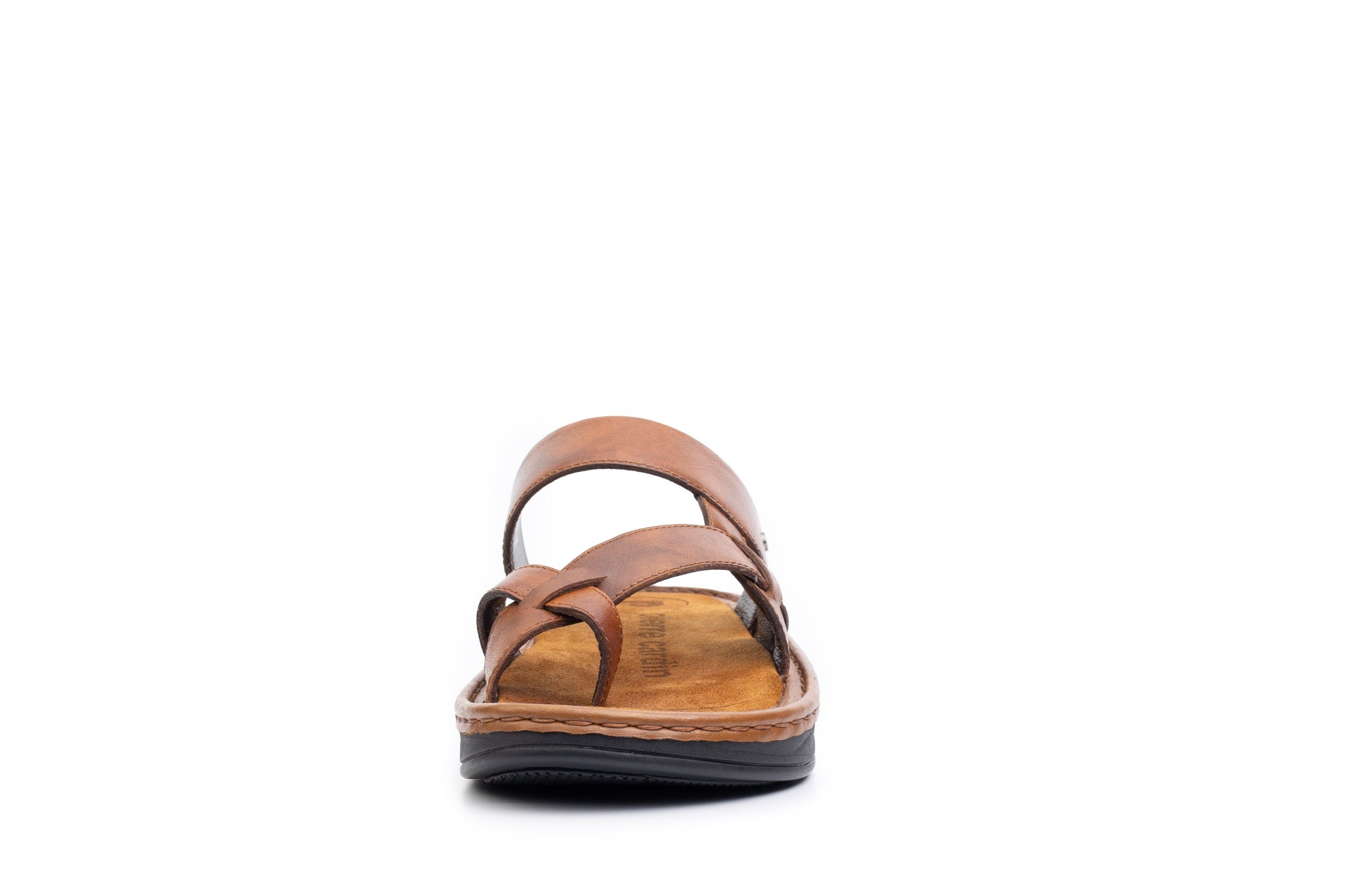 Hudson: Cross-Strap Tan Sandal