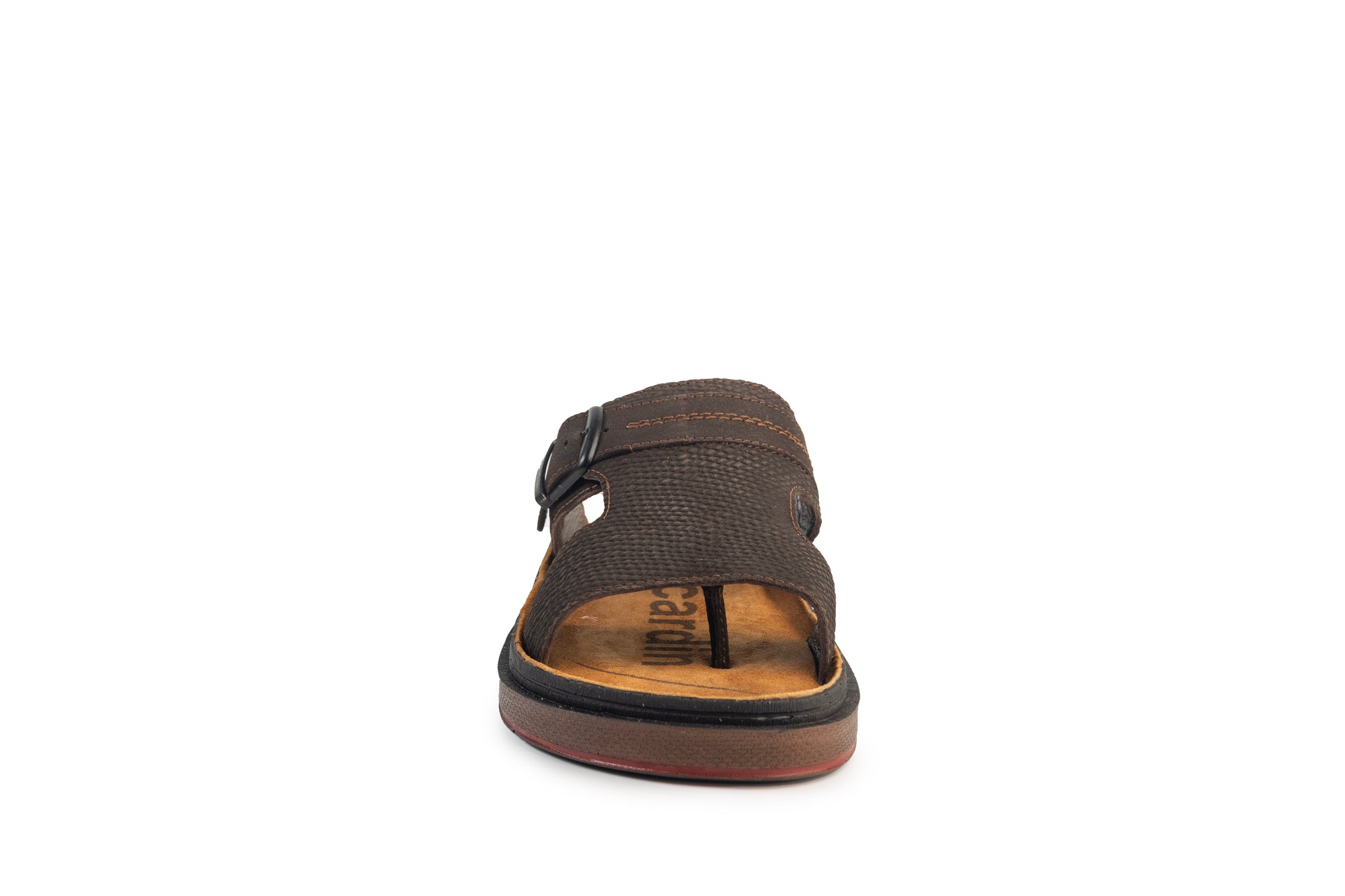Azur: Café Textured Buckle Slide