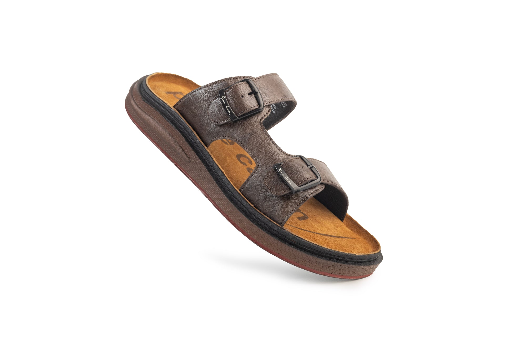 Azur: Brown Adjustable Dual-Strap Sandals