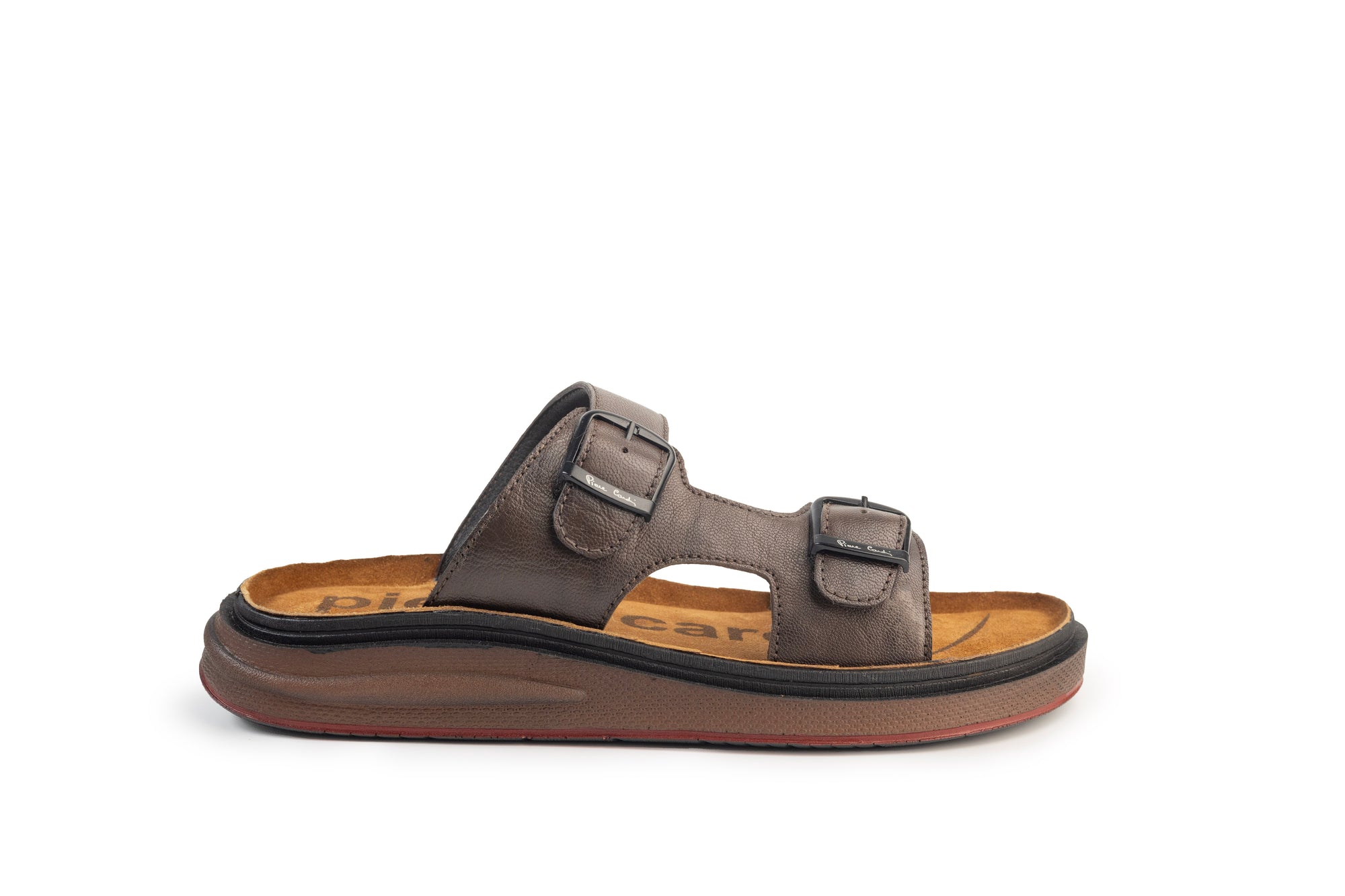 Azur: Brown Adjustable Dual-Strap Sandals