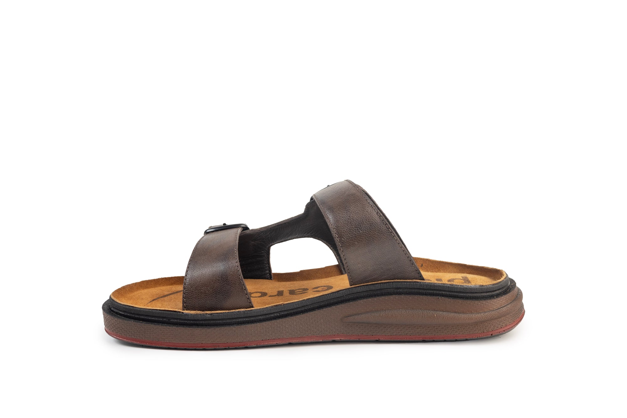 Azur: Brown Adjustable Dual-Strap Sandals